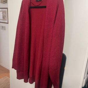 Lane Bryant Deep Red sparkling Knit Cardigan